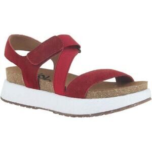 OTBT Womens Sierra Suede Leather Platform Sandal -- Red NEW